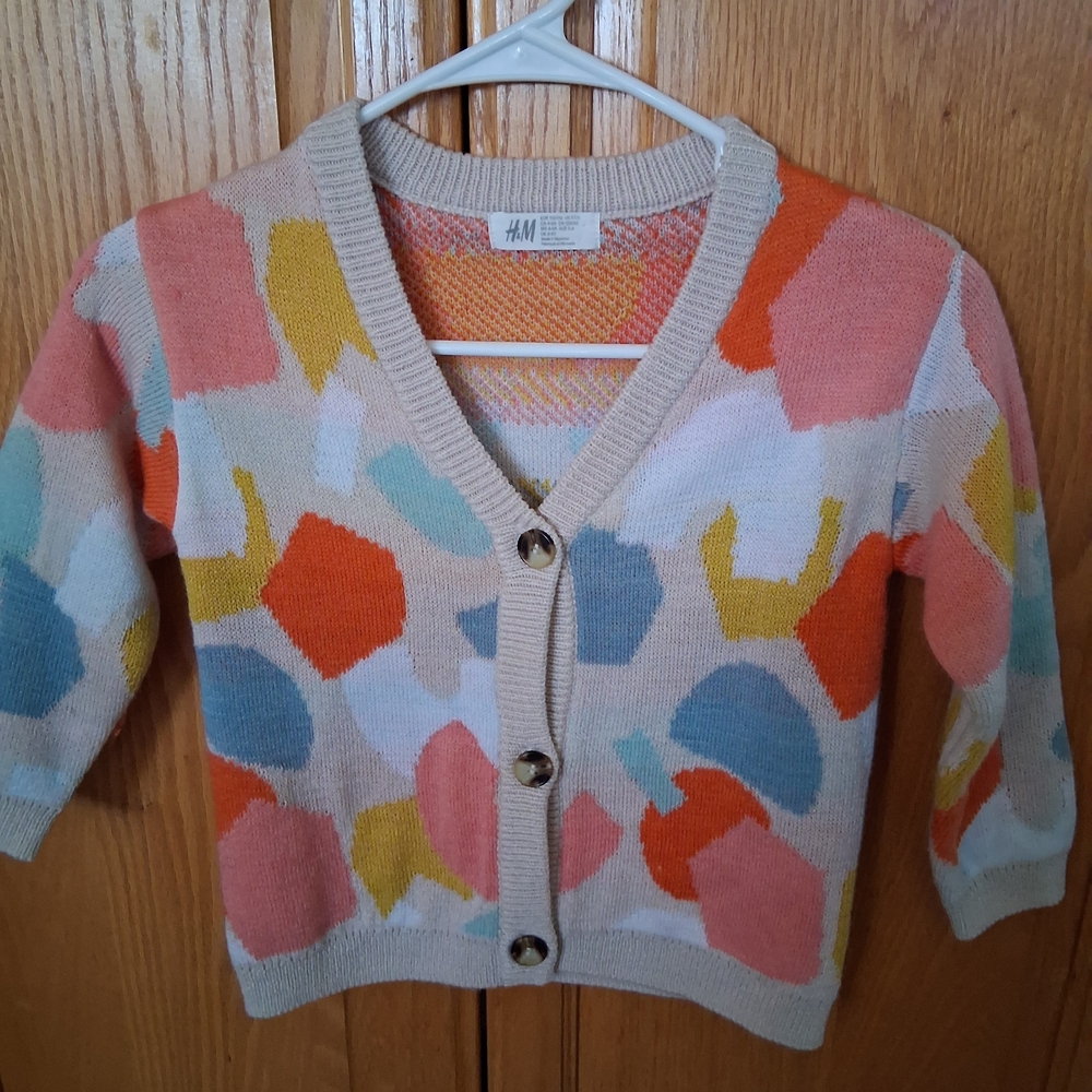 H&M Multicolor Abstract Cardigan